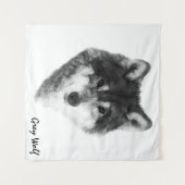 Tenture Loup gris charmant (Devant (Horizontal))