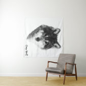 Tenture Loup gris charmant (En situation (horizontale))