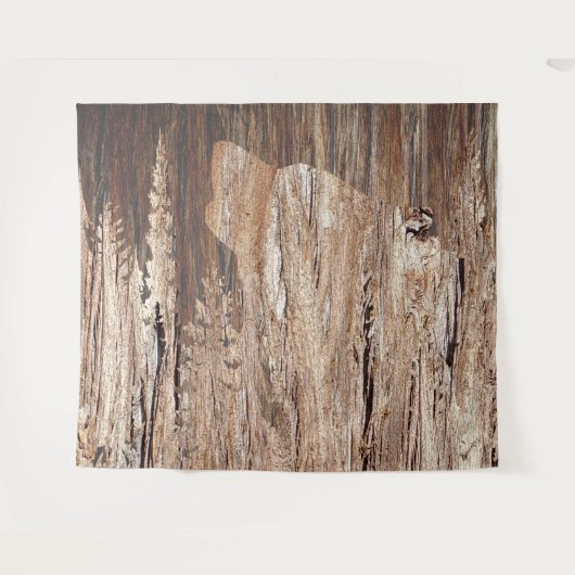 Tenture Loup-Howling En Bois Texturé (Devant (Horizontal))