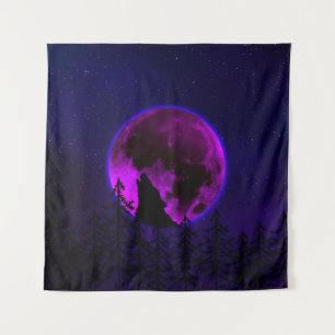 TENTURE LOUP HURLANT LUNE MAGENTA