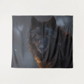 Tenture Loup noir (Devant (Horizontal))