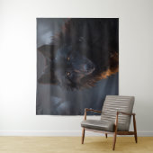 Tenture Loup noir (En situation)