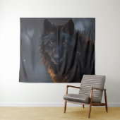 Tenture Loup noir (En situation (horizontale))