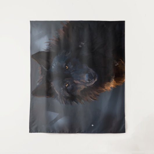 Tenture Loup noir (Devant)