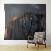 Tenture loup noir (En situation (horizontale))