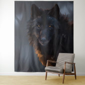 Tenture loup noir (En situation)