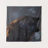 Tenture loup noir (Devant (Horizontal))