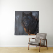 Tenture loup noir (En situation)