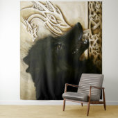 Tenture Loup noir celtique (En situation)