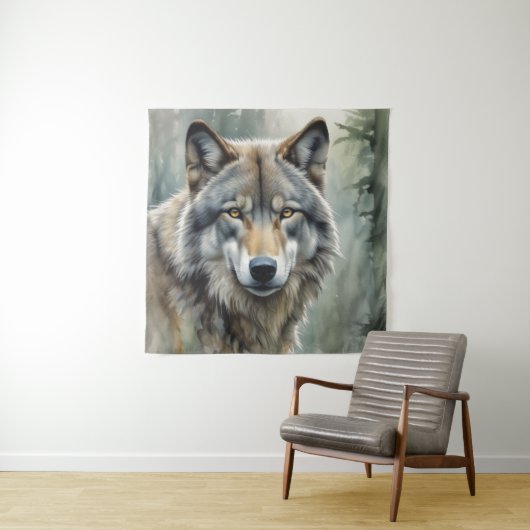 Tenture Loup solitaire Motivation Art Inspirationnel (En situation)