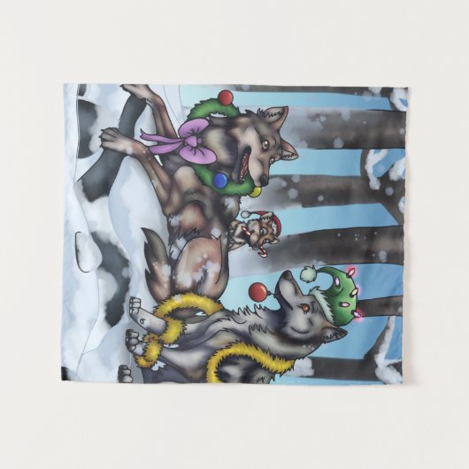 Tenture Loups de vacances (Devant (Horizontal))