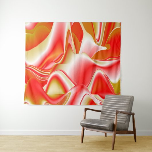 Tenture Love and Gold Abstrait 3D Rainbowart (En situation (horizontale))