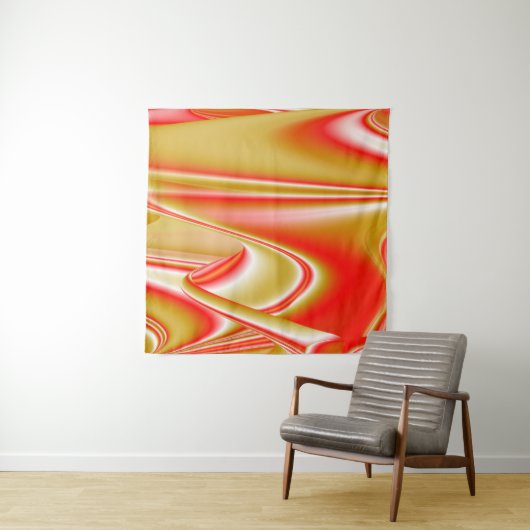 Tenture Love and Gold Abstrait 3D Rainbowart (En situation)