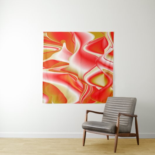 Tenture Love and Gold Abstrait 3D Rainbowart (En situation)