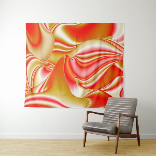 Tenture Love and Gold Abstrait 3D Rainbowart (En situation (horizontale))