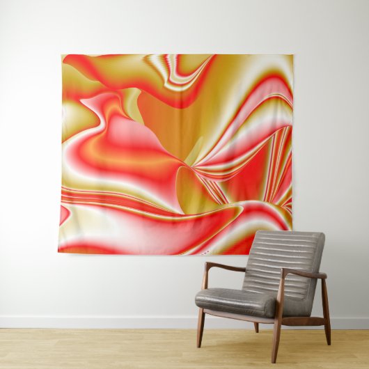 Tenture Love and Gold Abstrait 3D Rainbowart (En situation (horizontale))