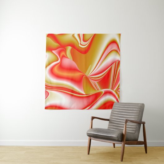 Tenture Love and Gold Abstrait 3D Rainbowart (En situation (horizontale))