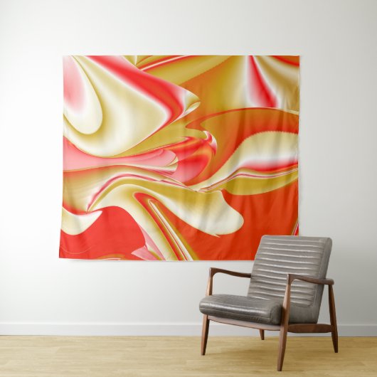 Tenture Love and Gold Abstrait 3D Rainbowart (En situation (horizontale))