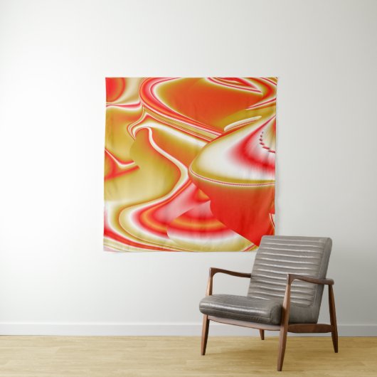 Tenture Love and Gold Abstrait 3D Rainbowart (En situation)