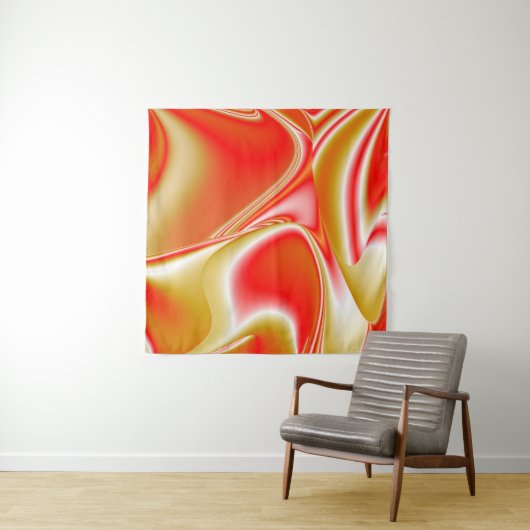 Tenture Love and Gold Abstrait 3D Rainbowart (En situation)