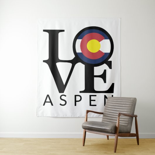 Tenture LOVE Aspen Colorado Tapestry (En situation)