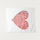 Tenture Love Doodle Heart Art Abstrait, No 02 (Devant (Horizontal))