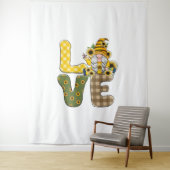 Tenture LOVE gnome et tournesol Premium Scoop (En situation)