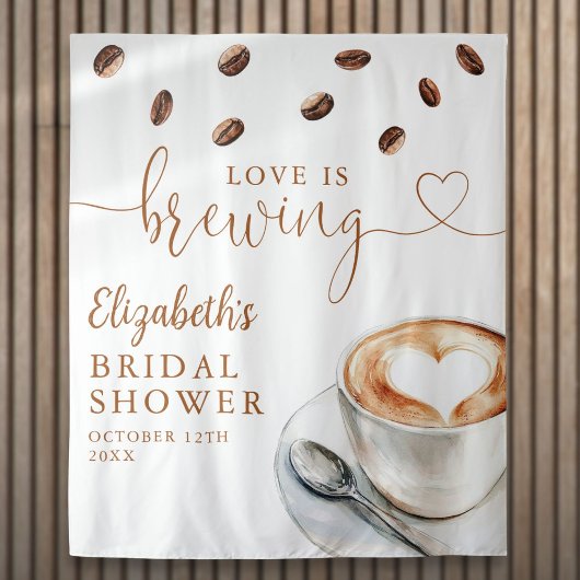 Tenture Love Is Brewing Bridal Shower Photo Backdrop