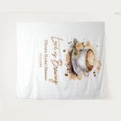 Tenture Love is Brewing Brown Coffee Photo Bridal Shower (Devant (Horizontal))