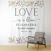 Tenture Love Is in Bloom White Bridal Shower Backdrop (En situation)