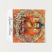 TENTURE LOVE IS MY RELIGION WALL ART TAPESTRY (Devant (Horizontal))