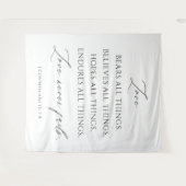 Tenture Love Never Fails Wedding Tapestry Backdrop  (Devant (Horizontal))
