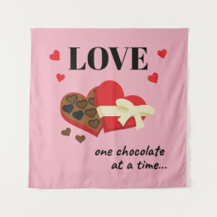 Tenture Love One Chocolate at a Time Drôle Citation