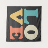 Tenture Love Typographie Carré de couleur rétro (Devant (Horizontal))