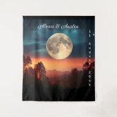 Tenture Love Under a Pleine lune Mariage Backdrop (Devant)