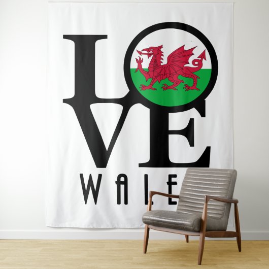 Tenture LOVE Wales (En situation)