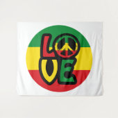 Tenture LOVE with peace symbol, reggae style (Devant (Horizontal))