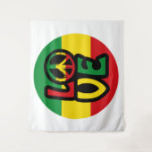 Tenture LOVE with peace symbol, reggae style (Devant)
