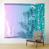 Tenture Luau Turquoise rose doux 16 Anniversaire fond (En situation (horizontale))