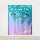 Tenture Luau Turquoise rose doux 16 Anniversaire fond (Devant)