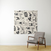 Tenture Lucha Libre : motif de lutteurs mexicains (En situation (horizontale))