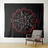 Tenture Lucifer Star Gothique Fractal Occult Art (En situation (horizontale))