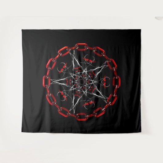 Tenture Lucifer Star Gothique Fractal Occult Art (Devant (Horizontal))