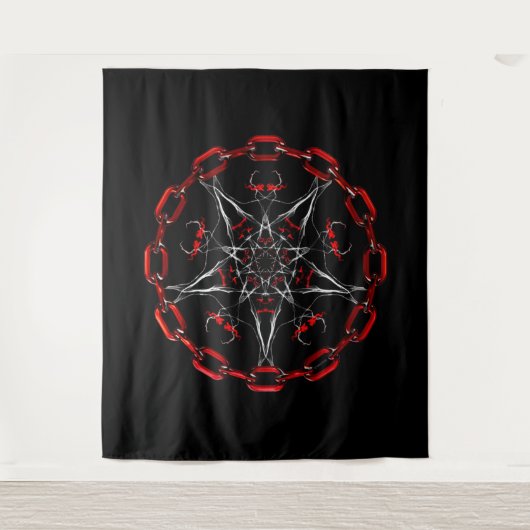 Tenture Lucifer Star Gothique Fractal Occult Art (Devant)