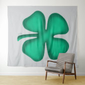 Tenture Lucky 4 Leaf Irish Clover gray tapestry (En situation (horizontale))