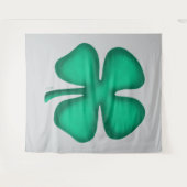 Tenture Lucky 4 Leaf Irish Clover gray tapestry (Devant (Horizontal))
