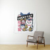 Tenture Lucky Cat Maneki Neko – Japanese Fortune Cat  (En situation)