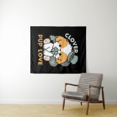 Tenture Lucky Pup with Clover - St. Patrick's Day Cadeau (En situation (horizontale))