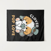 Tenture Lucky Pup with Clover - St. Patrick's Day Cadeau (Devant (Horizontal))