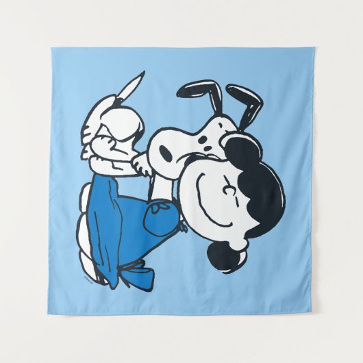 Tenture Lucy Hugging Snoopy (Devant (Horizontal))